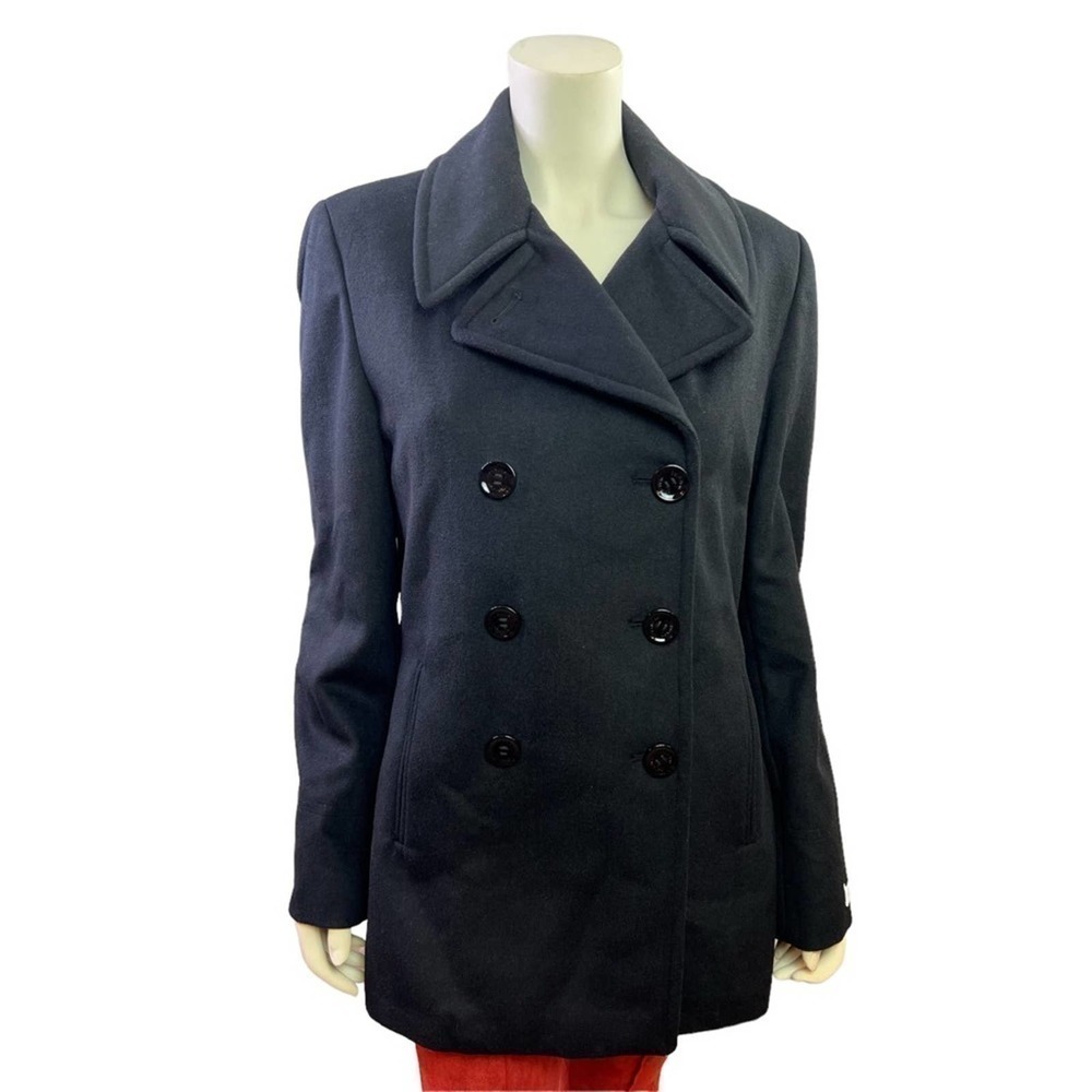 Calvin Klein black wool blend coat size 12